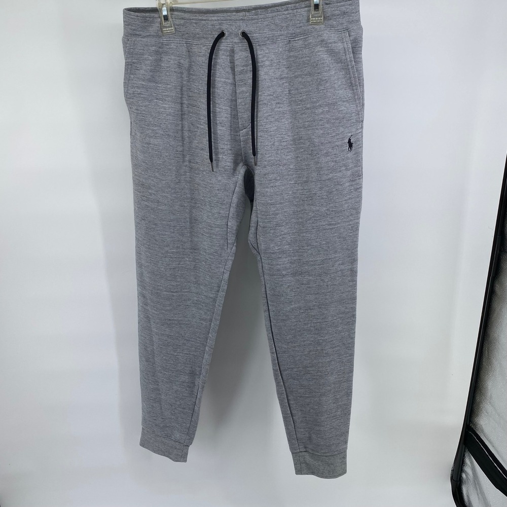 Polo Ralph Lauren Mens Heather Grey Double-Knit Jogger Sweatpants Large L - Picture 4 of 8